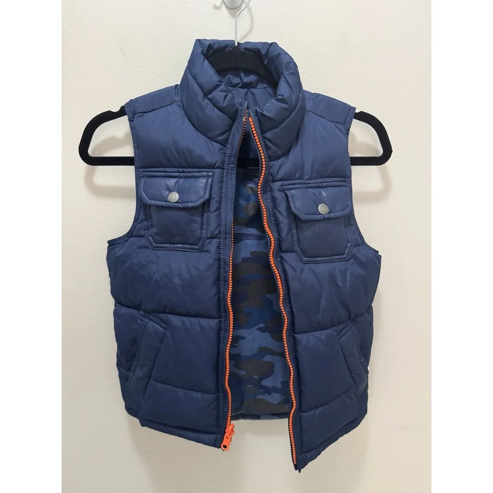 Gap Kids Boys‎ Reversible Puffer Best Blue Camo Size Small